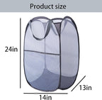 Foldable Mesh Popup Laundry Hamper, Laundry Basket Easy to Open and Fold - Image 5