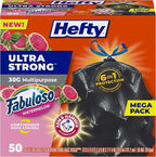 Hefty Ultra Strong 30 Gallon Trash Bags, Large Trash Bags, Break Resistant by Hefty