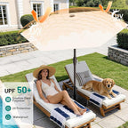 AreShark 7.5FT Patio Umbrella Table Market Umbrella with 6 Sturdy Ribs, Button Tilt/Crank, Heavy-Duty Outdoor Umbrellas for Pool, Deck, Garden and Backyard, Cream White - Image 3