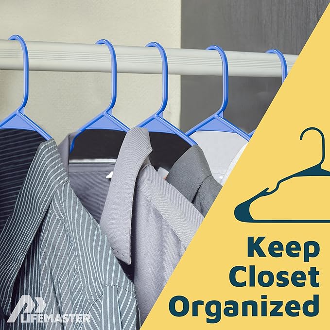 Lifemaster Plastic Clothes Hangers – Heavy Duty Hanger Set, - Image 5