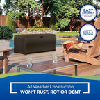Suncast Outdoor Storage Box - 73 Gallon Mocha Brown Deck Box for Patio, Waterproof Outdoor Storage Bench, Resin Wicker Style, Heavy-Duty, Lockable Lid for Cushions, Shoes, Pool & Garden Gear - Image 9