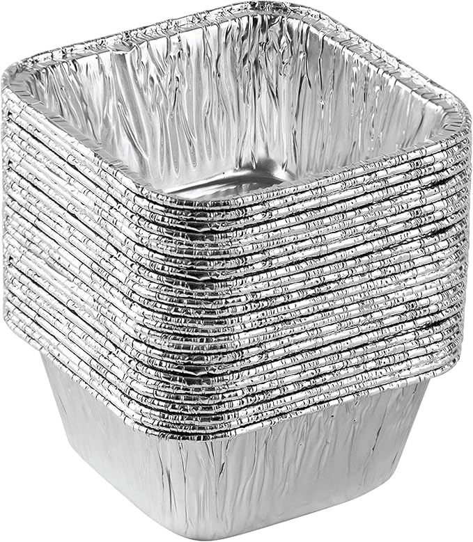 PLASTICPRO Disposable 4.25'' X 4.25 X 2'' Inch Square Aluminum Tin Foil Baking by PLASTICPRO