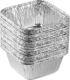 PLASTICPRO Disposable 4.25'' X 4.25 X 2'' Inch Square Aluminum Tin Foil Baking by PLASTICPRO