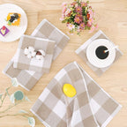 Homaxy 100% Cotton Waffle Weave Check Plaid Dish Cloths, 12 x 12 Inches - Image 6