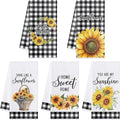R HORSE 5Pcs Sunflower Kitchen Towels Decorative Set, Summer Flower Dishcloth by RHORSE