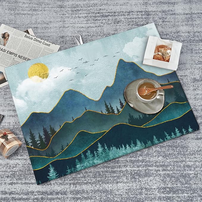 Mountain Peaks Nature Landscape Microfiber Dish Drying Mat - Image 3