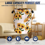 Vintage Sunflowers Laundry Basket Oxford Cloth Foldable Yellow Floral Laundry - Image 3
