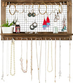 Rustic Jewelry Organizer with Bracelet Rod Wall Mounted by SoCalButtercup