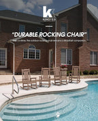 KINGYES HDPE Rocking Chairs Outdoor, Patio Rocking Chairs with 330lbs Support, Smooth Porch Rocker for Deck Lawn Yard, Brown - Image 8