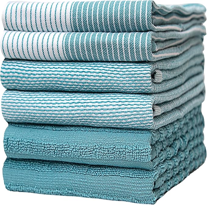 Premium Kitchen Towels | Large Cotton Dish Towels | Flat & Terry Highly by BumbleTowels