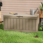 Greesum 82 Gallon Resin Deck Box All Weather Large Outdoor Storage for Patio Furniture, Toys, Garden Tools, Lockable, Light Coffee - Image 3