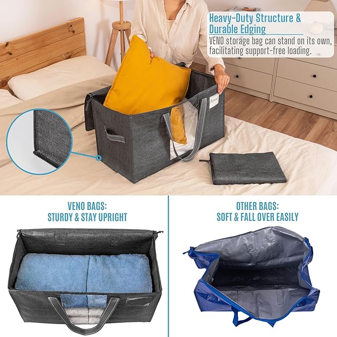 VENO 6 Pack Moving Bags, Comforter and Blanket Storage Bags - Image 4