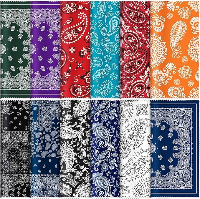 24 Pcs Microfiber Cleaning Cloth Paisley Elegant Flowers Design Glasses by Copkim