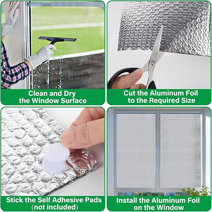 winemana Window Insulation Roll, 48IN x 15FT Reflective Heat Shield Bubble Film - Image 5
