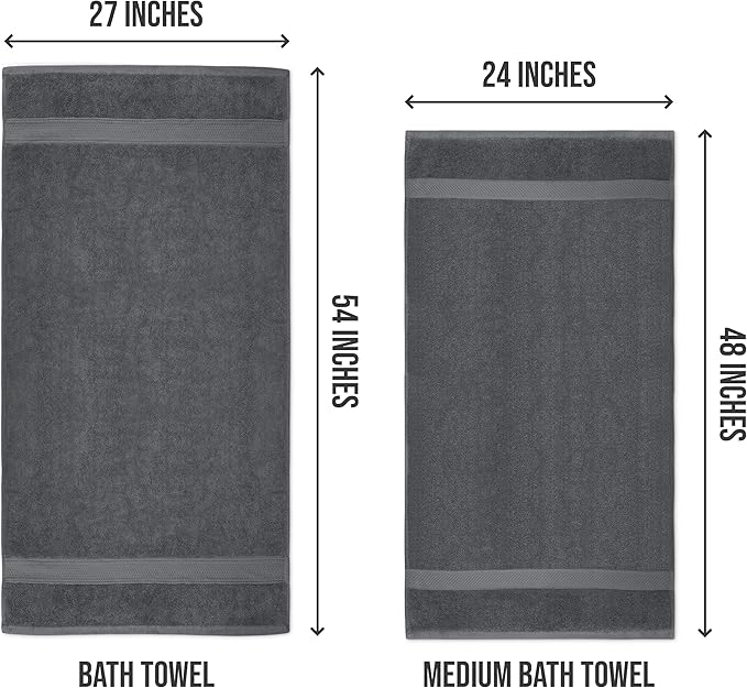 Utopia Towels 6 Pack Medium Bath Towel Set, 24 by 48 Inches, 500 GSM 100% Ring - Image 2