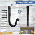 Larger Railroad Spike Cast Iron Hooks Handmade Blacksmith, Wall Mounted - Image 2