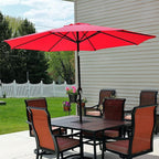 Sunnydaze Outdoor Patio Umbrella - Polyester Table Market Umbrella with Push-Button Tilt and Crank - 8 Sturdy Ribs - Red - 9ft - Image 8