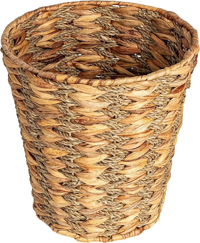Household Essentials Water Hyacinth and Seagrass Round Waste Basket by HouseholdEssentials