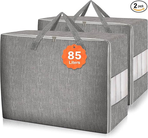 2 Pack 85L Comforter Storage Bags, Extra Large Bedding Storage Bags by Karceyworth