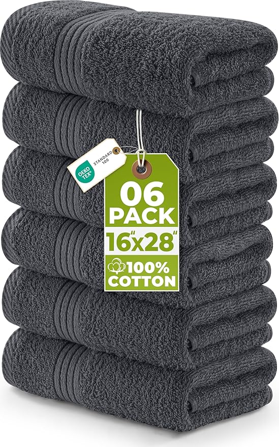 Utopia Towels 6 Piece Premium Hand Towels Set, 16 by 28 inches, 100% Ring Spun by UTOPIATOWELS