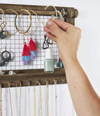 Rustic Jewelry Organizer with Bracelet Rod Wall Mounted - Image 8