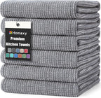 Homaxy Premium Kitchen Towels, Large Cotton Kitchen Hand Towels, Flat and Terry by Homaxy