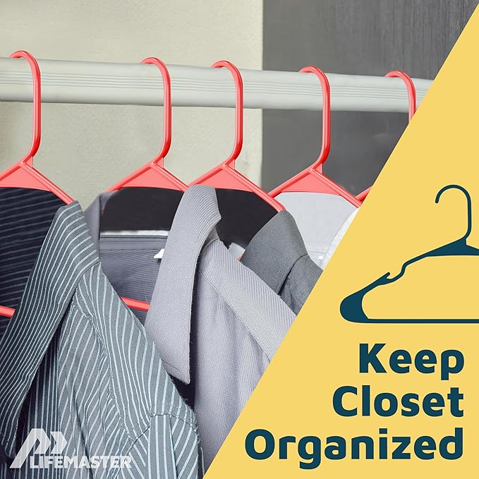 Lifemaster Plastic Clothes Hangers – Heavy Duty Hanger Set, - Image 5
