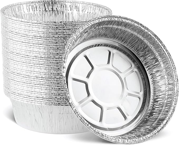 PLASTICPRO 9'' Inch Deep Round Tin Foil Pans Disposable Aluminum, Freezer & - Image 4