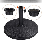 Yaheetech 22 lbs Heavy Duty Outdoor Umbrella Base 18" Round Patio Umbrella Stand Market Umbrella Base for Garden & Lawn, Black - Image 4
