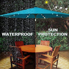 Blissun 9 ft Solar Umbrella 32 LED Lighted Patio Umbrella Table Market Umbrella with Tilt and Crank Outdoor Umbrella for Garden, Deck, Backyard, Pool and Beach (Cerulean) - Image 4