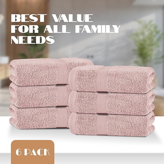 White Classic Pink Hand Towels for Bathroom Cotton Hand Towel Bulk for Gym - Image 4