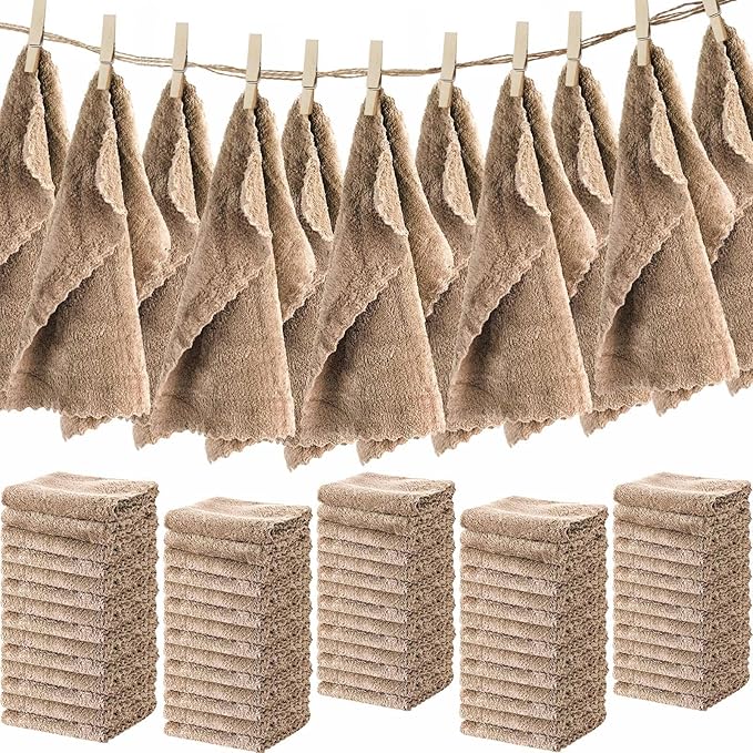 Newwiee 100 Pcs Washcloths Quick Drying Bathroom Wash Clothes 12 x 12 Inch Face by Newwiee