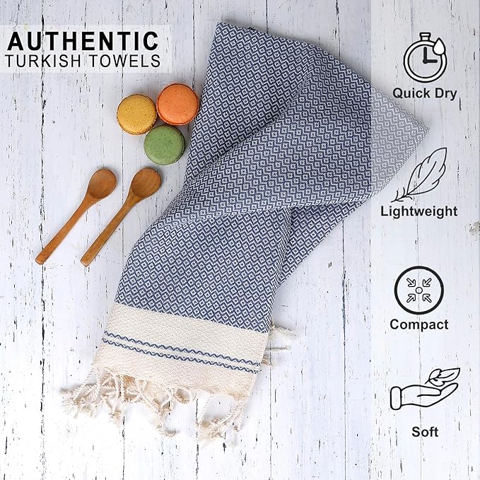 Evelynen Turkish Hand Towels for Bathroom & Kitchen Towels Decorative Set of 2 - Image 5