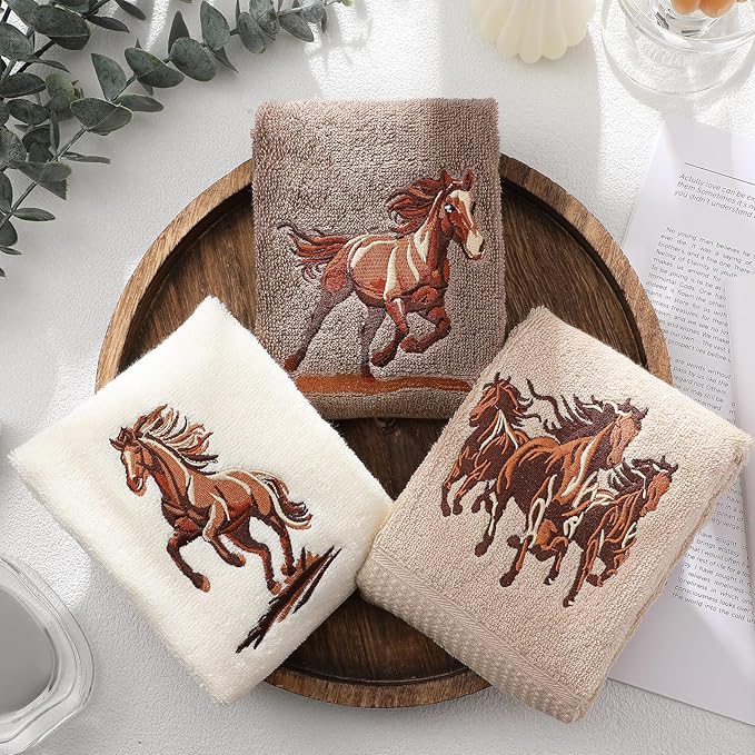 3 Pcs Western Horse Hand Towels Set - Image 5