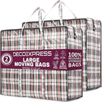 Deco Express Moving Bags with Zipper, Clothes Storage, Moving Supplies by DECO+EXPRESS