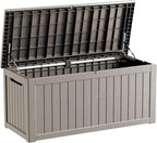 TARKARI 270 Gallon Lockable Resin Deck Box, Waterproof & UV-Resistant Outdoor Storage Box for Outdoor Cushion Storage, Garden Tools & Pool Accessories Storage, Gray by Home