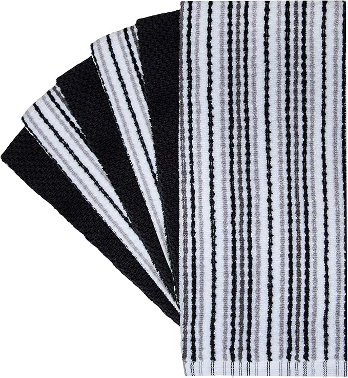 Popcorn Stripe Cotton Kitchen Towels - Image 2