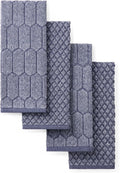Martha Stewart Honeycomb Chambray Textured Kitchen Towel 4-Pack Set, 100% Cotton by MarthaStewart