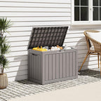 Outdoor Storage Box, Resin Deck Boxes Indoor and outdoor, Waterproof Storage Box Lockable Lid (Grey, 45 Gallon) - Image 5