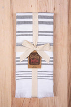 Sticky Toffee Hand Towels for Bathroom Set of 2 – 28x16 in White and Gray - Image 6