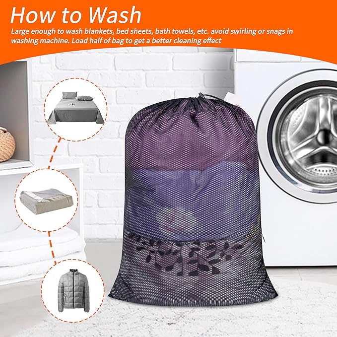 Polecasa Extra Heavy Duty Large Diamond Mesh Laundry Bags - Image 6