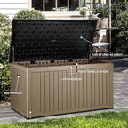 YITAHOME XXL 230 Gallon Large Deck Box,Outdoor Storage for Patio Furniture Cushions,Garden Tools and Pool Equipment with Flexible Divider,Waterproof,Lockable (Black&Brown) - Image 3