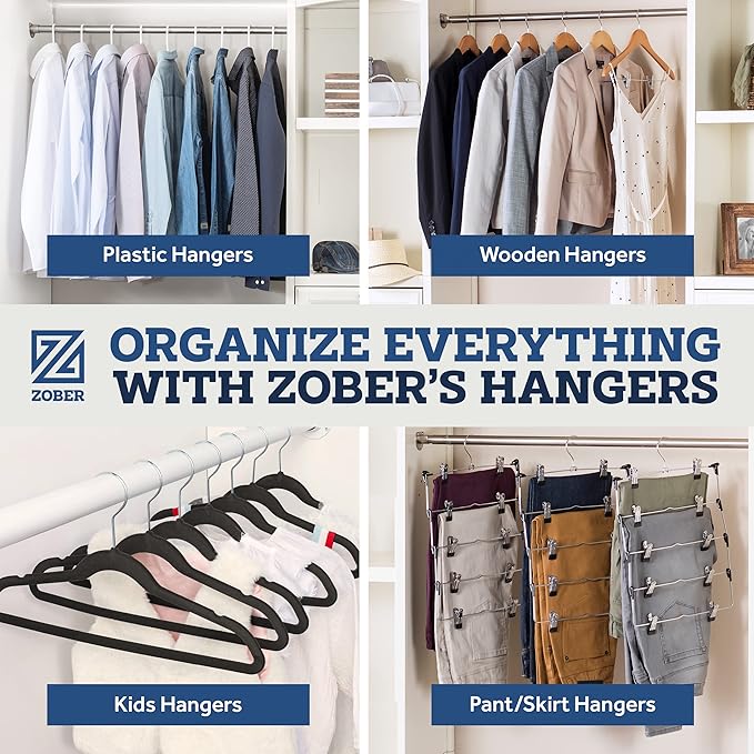 ZOBER Purple Velvet Hangers 50 Pack - Image 9