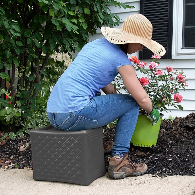 Simplay3 Handy Home 3-Level Heavy Duty Work/Garden Seat - 12" x 15" x 9" - Gray, Made in USA - Image 9