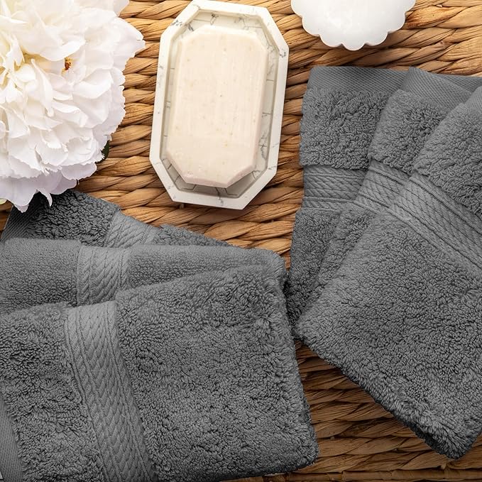 Superior Solid Egyptian Cotton Face Towel Set - Image 4