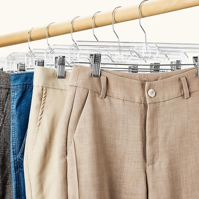 HOUSE DAY Bulk Clear Pants Hangers - Image 6