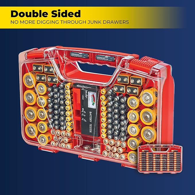Ontel Battery Daddy Storage & Organizer Case w/Tester, Stores & Protects Up to - Image 4