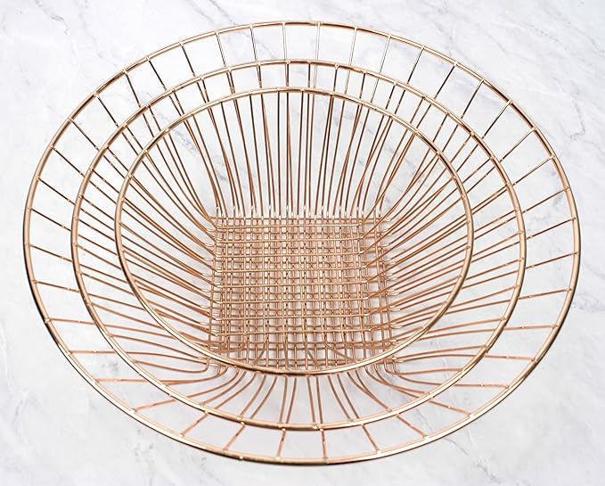RSVP International Hanging Storage Collection 3-Tier Baskets, Copper Wire - Image 2