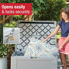 Rubbermaid Medium Resin Outdoor Storage Deck Box (74 Gal) Weather Resistant Gray Deck Organization for Home/Backyard/Pool Chemicals/Toys/Garden Tools/Porch/Patio Cushions - Image 5