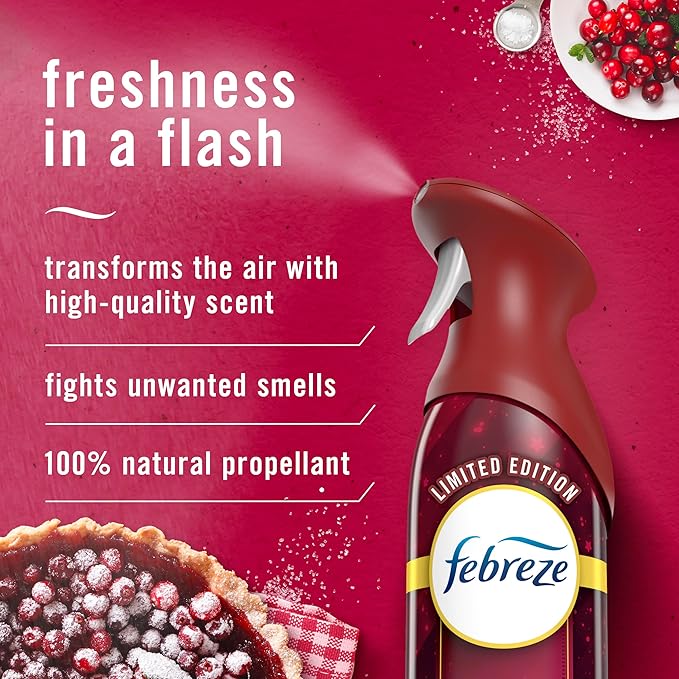 Febreze Air Freshener Spray, Odor-Fighting Room Spray, Cranberry Crumble Scent - Image 2
